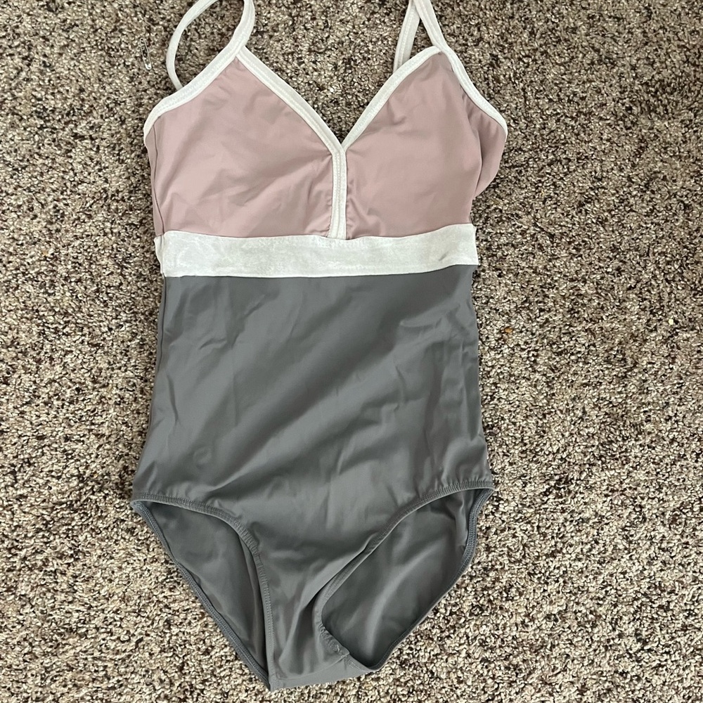 Pink and gray leotard